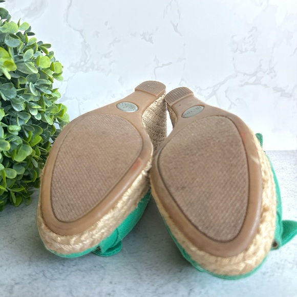 “Me Too” vintage Heels Kelly  green open toe wedges - Picture 4 of 4